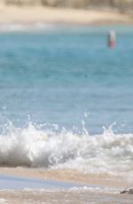 Pregnant RACHEL BILSON in Bikini at a Beach in Barbados