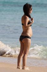 Pregnant RACHEL BILSON in Bikini at a Beach in Barbados