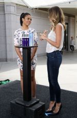 REGINA HALL on the Set of Extra at Westfield Century City