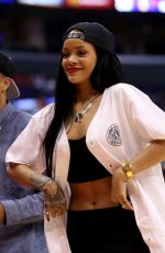 RIHANNA at Los Angeles Clippers Basketball Game