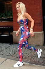 RITA ORA in Tight Jumpsuit Out and About in New York