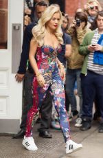 RITA ORA in Tight Jumpsuit Out and About in New York