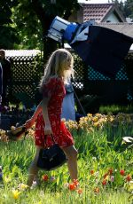 ROSIE HUNTINGTON-WHITELEY on the Set of Magnum Ice Commercial in Berlin