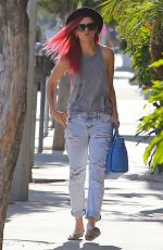 RUMER WILLIS in Ripped Jeans Shopping in West Hollywood