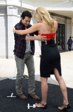 SHANDI FINNESSEY on the Set of Extra in Los Angeles