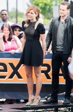 SOPHIA BUSH on the Set of Extra in Los Angeles