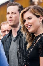 SOPHIA BUSH on the Set of Extra in Los Angeles