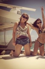 VANESSA HUDGENS and ASHLEY TISDALE in Bikinis on a Yacht in Miami