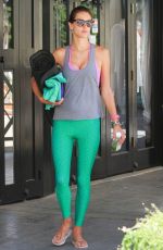 ALESSANDRA AMBROSIO heading to Yoga Class in Brentwood