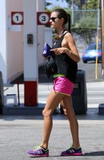 ALESSANDRA AMBROSIO in Shorts Workingout in Brentwood — may 31, 2014
