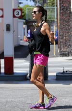 ALESSANDRA AMBROSIO in Shorts Workingout in Brentwood — may 31, 2014