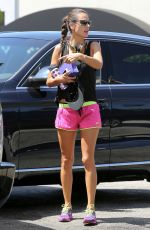 ALESSANDRA AMBROSIO in Shorts Workingout in Brentwood — may 31, 2014