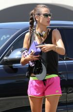 ALESSANDRA AMBROSIO in Shorts Workingout in Brentwood — may 31, 2014