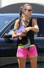 ALESSANDRA AMBROSIO in Shorts Workingout in Brentwood — may 31, 2014