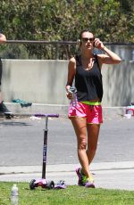 ALESSANDRA AMBROSIO in Shorts Workingout in Brentwood — may 31, 2014