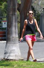 ALESSANDRA AMBROSIO in Shorts Workingout in Brentwood — may 31, 2014
