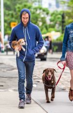 ANNE HATHAWAY and Adam Shulman Walks Her Dogs Out in New York