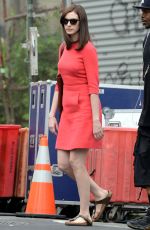 ANNE HATHAWAY on the Set of The Intern in Brooklyn