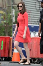 ANNE HATHAWAY on the Set of The Intern in Brooklyn