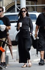 ANNE HATHAWAY on the Set of The Intern in New York