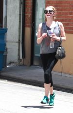 ASHLEE SIMPSON in Leggings Out and About in Studio City