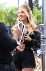 CANDICE SWANEPOEL on the Set of Extra in Universal City
