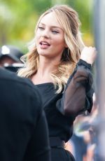 CANDICE SWANEPOEL on the Set of Extra in Universal City