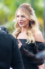 CANDICE SWANEPOEL on the Set of Extra in Universal City