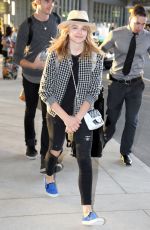 CHLOE MORETZ at Pearson International Airport in Toronto