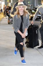 CHLOE MORETZ at Pearson International Airport in Toronto