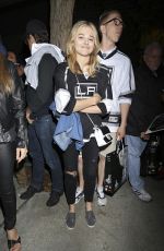 CHLOE MORETZ at Rangers vs Kings Games at Staples Center in Los Angeles