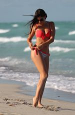 CLAUDIA ROMANI in Bikini on the Beach in Miami 1806