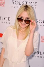 DAKOTA FANNING at Solstice Sunglasses Summer Soiree in New York