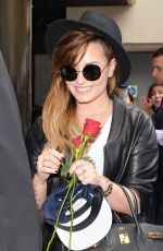 DEMI LOVATO Outside Her Hotel in London