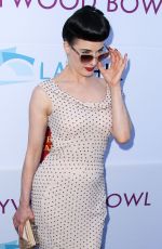 DITA VON TEESE at 2014 Hollywood Bowl Opening Might and Hall of Fame Inductions