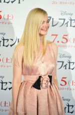 ELLE FANNING and ANGELINA JOLIE at Maleficent Press Conference in Tokyo