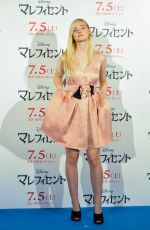 ELLE FANNING and ANGELINA JOLIE at Maleficent Press Conference in Tokyo