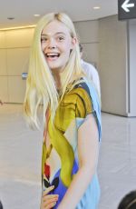 ELLE FANNING at Narita International Airport in Tokyo