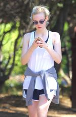 ELLE FANNING Hiking at Fryman Canyon