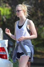 ELLE FANNING Hiking at Fryman Canyon