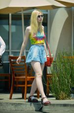 ELLE FANNING Leaves Vitos Pizza in West Hollywood