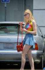 ELLE FANNING Leaves Vitos Pizza in West Hollywood