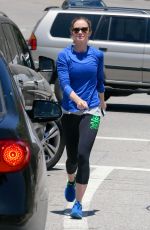 EMILY BLUNT in Tights Out and About in Los Angeles