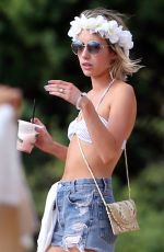 EMMA ROBERTS in Bikini Top at a Beach in Maui 