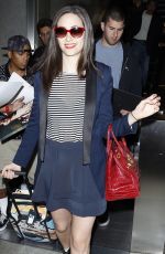 EMMY ROSSUM in Skirt at LAX Airport in Los Angeles