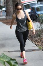 EMMY ROSSUM in Tights Leaves a Gym in West Hollywood