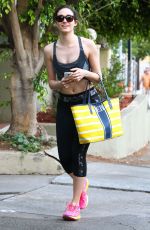 EMMY ROSSUM in Tights Leaves a Gym in West Hollywood