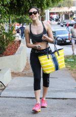 EMMY ROSSUM in Tights Leaves a Gym in West Hollywood