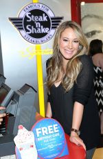 HAYLIE DUFF at Steak’n Shake’s 80th Britfhay Party in New York