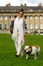 HELEN FLANAGAN Walks Her Dog for in Bath
